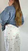 JEANS WHITE ROSES