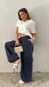 Pantalone cargo viscosa