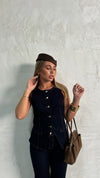 SET BLACK DENIM GILET