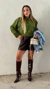 Camicia crop GREEN