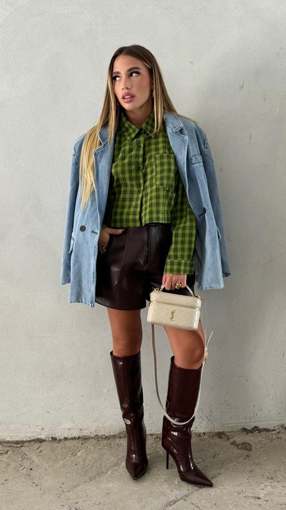 Camicia crop GREEN